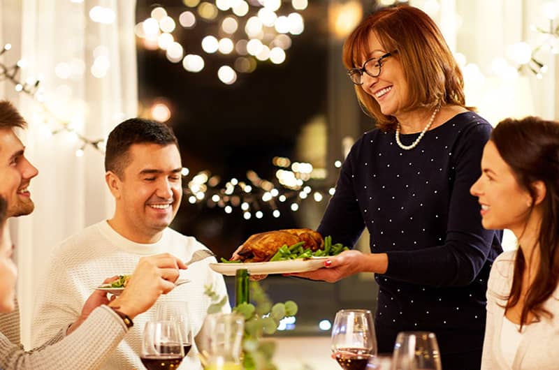 Family enjoying a meal together